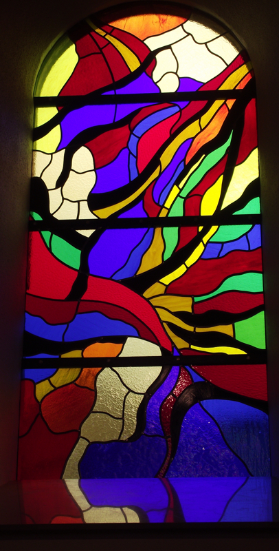 Stained glass in churche in Holtz